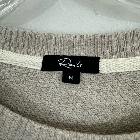 Rails Ramona Sweatshirt in Heather Brown with Embroidered Stars Cozy Lounge Sz M - Picture 12 of 13